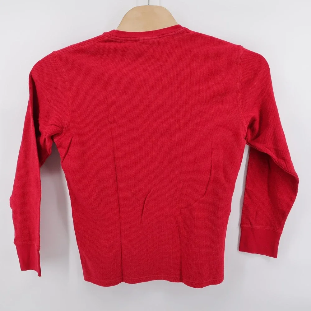 Polo Ralph Lauren Waffle Knit Thermal Sleepwear Shirt Red Mens Medium‎